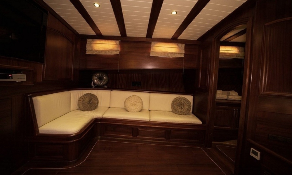 Book a 36m luxury gulet with 6 cabins and crew. Enjoy private cruises from Bodrum to Fethiye, including water activities and gourmet dining.