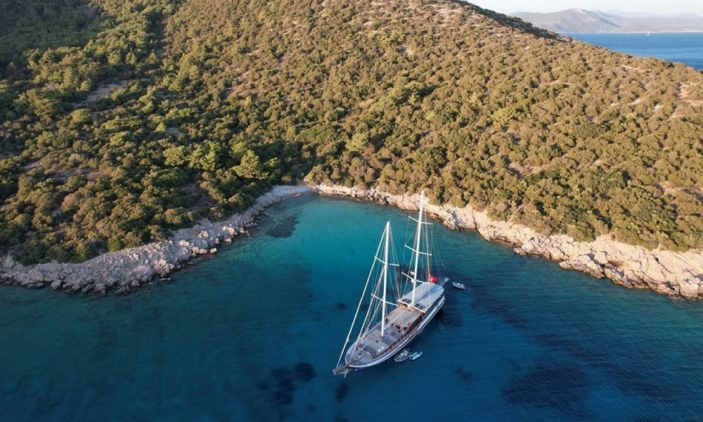 Book a 36m luxury gulet with 6 cabins and crew. Enjoy private cruises from Bodrum to Fethiye, including water activities and gourmet dining.