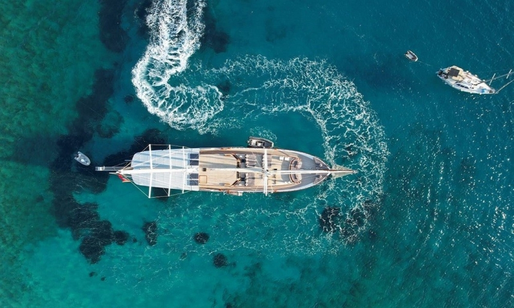 Book a 36m luxury gulet with 6 cabins and crew. Enjoy private cruises from Bodrum to Fethiye, including water activities and gourmet dining.