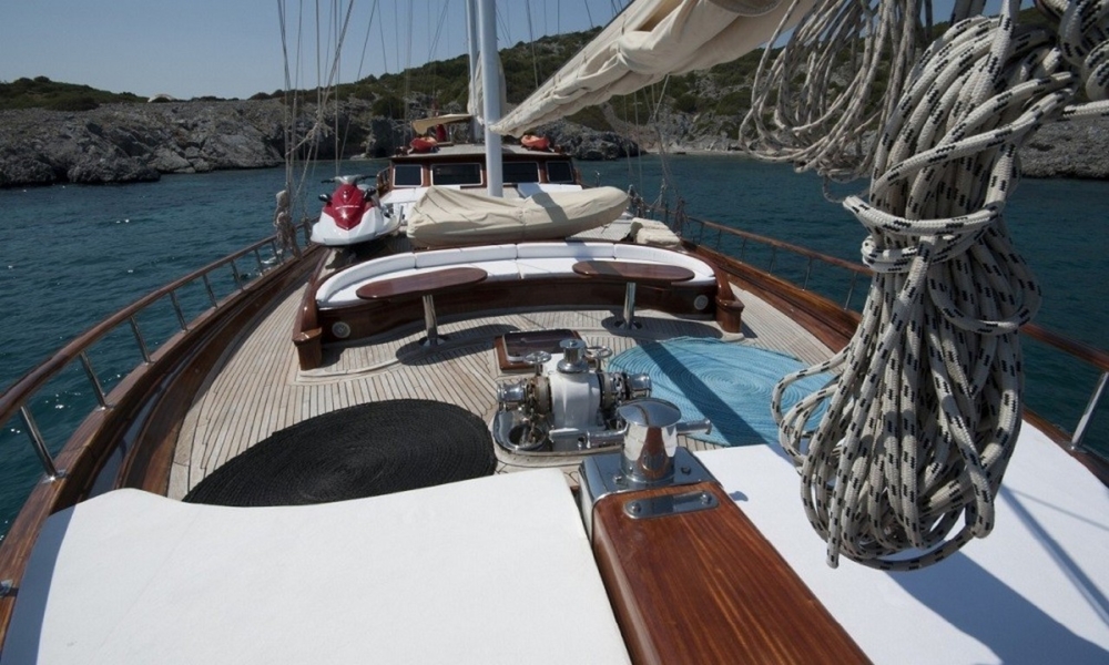 Book a 36m luxury gulet with 6 cabins and crew. Enjoy private cruises from Bodrum to Fethiye, including water activities and gourmet dining.