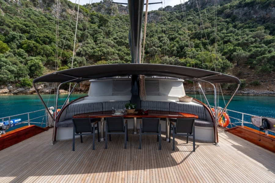 Charter the Berrak Su gulet in Turkey — sail the Turkish Riviera in luxury with 6 cabins, water toys, stunning coves, and premium service.