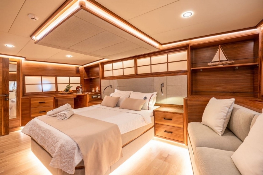 Gulet Junior Orcun for a blue cruise from Bodrum or Marmaris. A classic Turkish gulet offering comfort, privacy, and scenic Mediterranean routes.