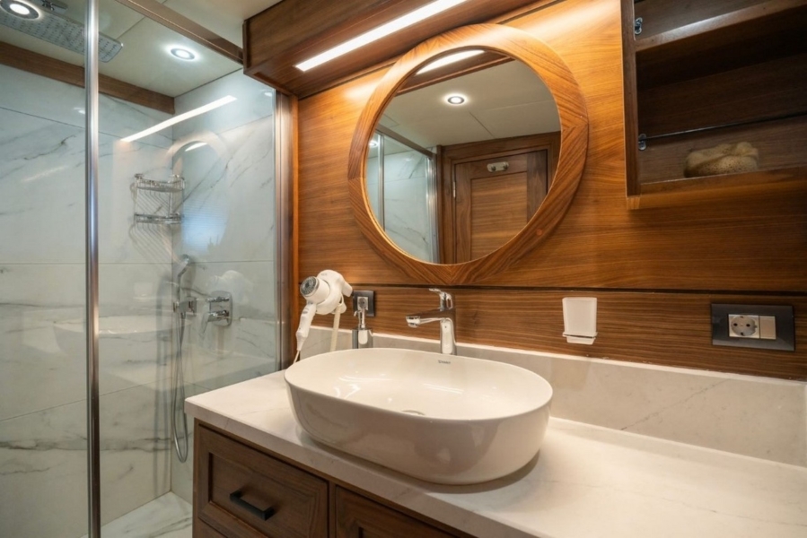 Gulet Junior Orcun for a blue cruise from Bodrum or Marmaris. A classic Turkish gulet offering comfort, privacy, and scenic Mediterranean routes.