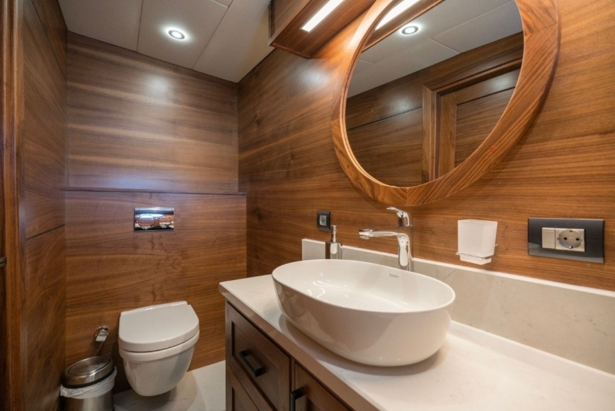 Charter the 34m Kaptan Mehmet Buğra Gulet in Turkey. 8 cabins for 18 guests, Jacuzzi on deck, professional crew, and premium Blue Cruise along Marmaris, Bodrum, Göcek & Aegean coasts.