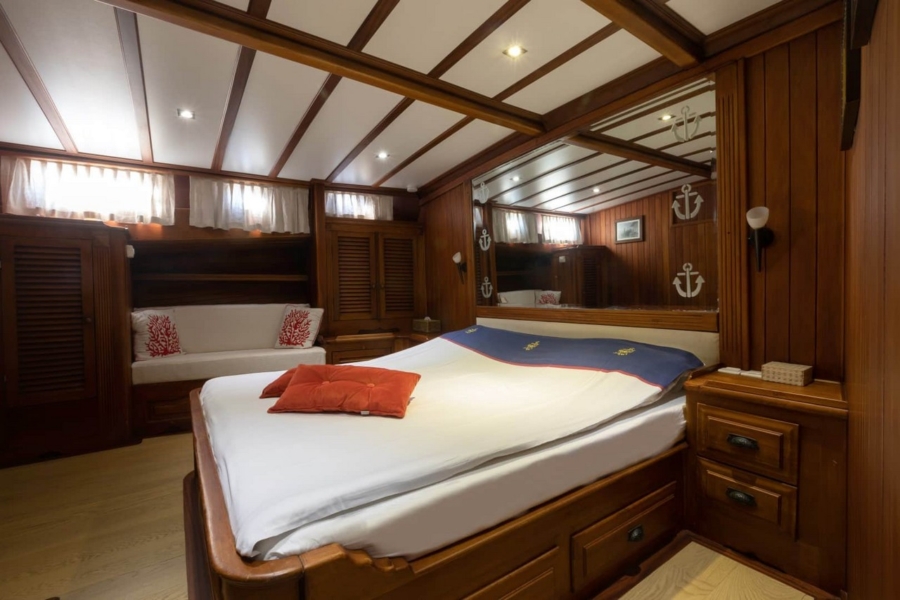 Kanarya offers 6 luxurious cabins, spacious decks, water sports, and a professional crew for the perfect Blue Cruise along Turkey’s coast.