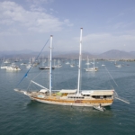 Charter Prenses Selin, a 37m luxury gulet in Turkey with 8 cabins for up to 18 guests. Perfect for private Blue Cruise holidays from Fethiye