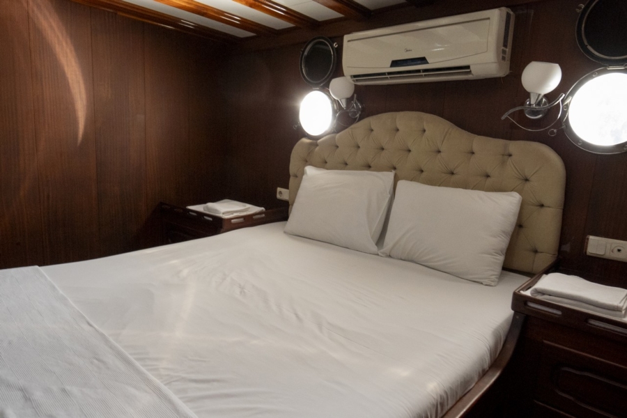 Charter Prenses Selin, a 37m luxury gulet in Turkey with 8 cabins for up to 18 guests. Perfect for private Blue Cruise holidays from Fethiye