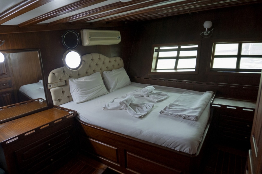 Charter Prenses Selin, a 37m luxury gulet in Turkey with 8 cabins for up to 18 guests. Perfect for private Blue Cruise holidays from Fethiye