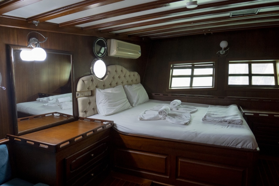 Charter Prenses Selin, a 37m luxury gulet in Turkey with 8 cabins for up to 18 guests. Perfect for private Blue Cruise holidays from Fethiye