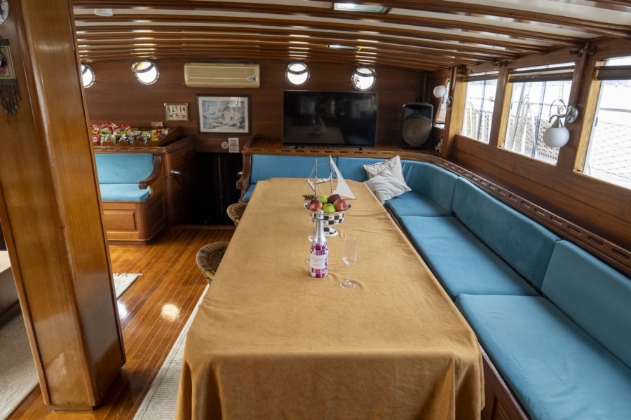 Charter Prenses Selin, a 37m luxury gulet in Turkey with 8 cabins for up to 18 guests. Perfect for private Blue Cruise holidays from Fethiye