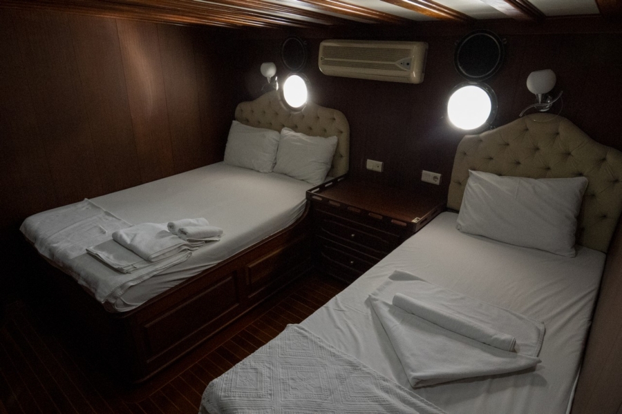 Charter Prenses Selin, a 37m luxury gulet in Turkey with 8 cabins for up to 18 guests. Perfect for private Blue Cruise holidays from Fethiye