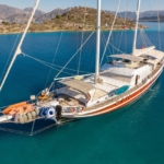 S Nur Taylan: Luxury 34m gulet with 8 cabins for 18 guests. Full crew, sun decks, jacuzzi, and water sports along Turkey’s scenic coasts.