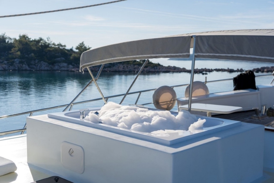 S Nur Taylan: Luxury 34m gulet with 8 cabins for 18 guests. Full crew, sun decks, jacuzzi, and water sports along Turkey’s scenic coasts.