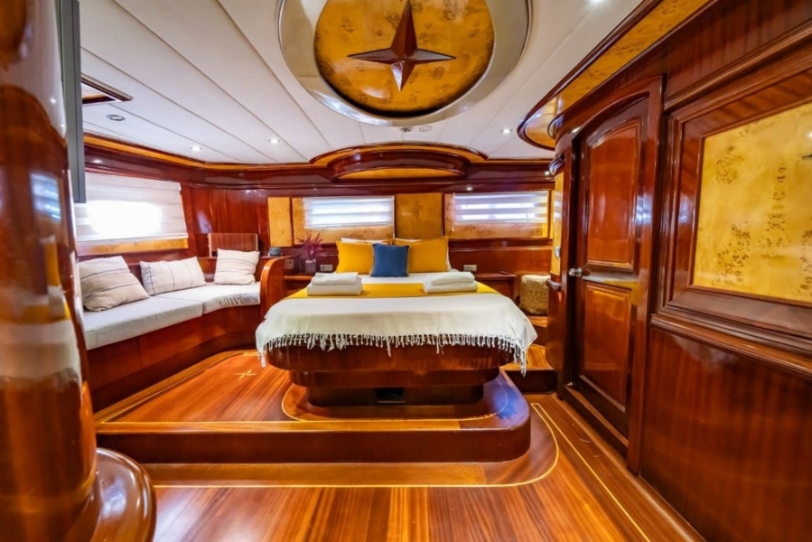 Luxury 24m gulet with 5 cabins for up to 10 guests. Explore Marmaris, Bodrum, Göcek with private crew and full water sports amenities.
