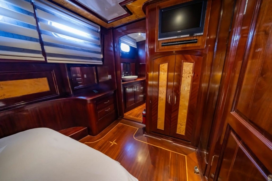 Luxury 24m gulet with 5 cabins for up to 10 guests. Explore Marmaris, Bodrum, Göcek with private crew and full water sports amenities.