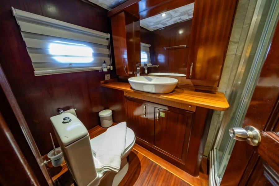 Luxury 24m gulet with 5 cabins for up to 10 guests. Explore Marmaris, Bodrum, Göcek with private crew and full water sports amenities.