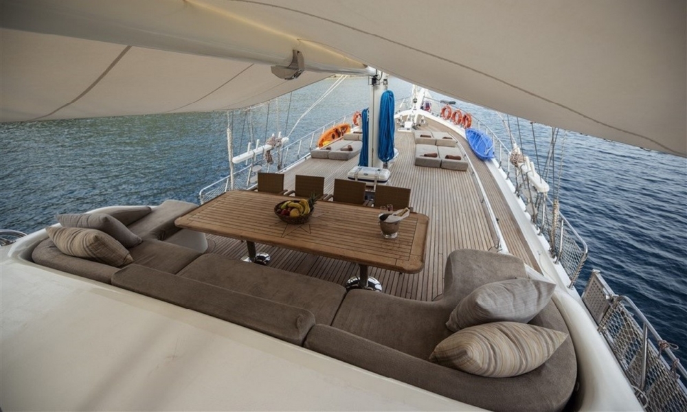 Gulet Kayhan 3 offers a luxury blue cruise experience in Turkey with elegant cabins, professional crew, and tailor-made routes from Bodrum, Marmaris, or Fethiye.