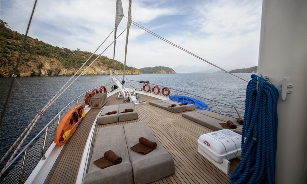 Gulet Kayhan 3 offers a luxury blue cruise experience in Turkey with elegant cabins, professional crew, and tailor-made routes from Bodrum, Marmaris, or Fethiye.