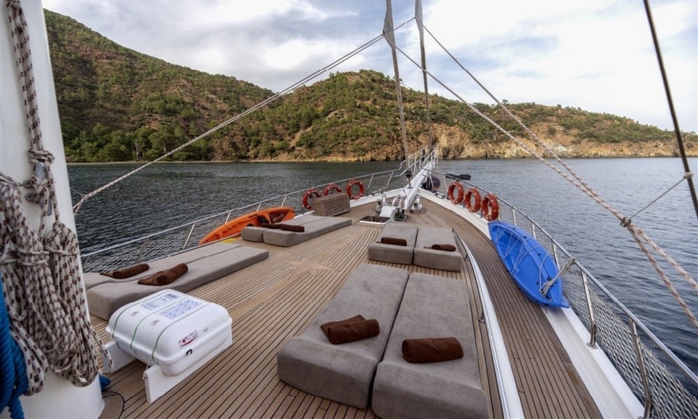 Gulet Kayhan 3 offers a luxury blue cruise experience in Turkey with elegant cabins, professional crew, and tailor-made routes from Bodrum, Marmaris, or Fethiye.