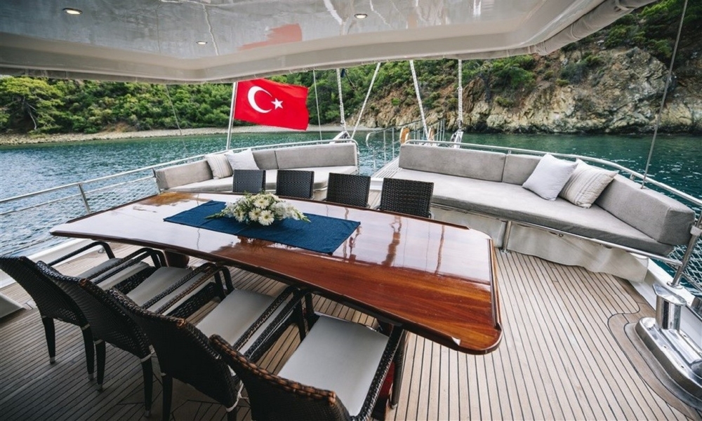 Gulet Kayhan 3 offers a luxury blue cruise experience in Turkey with elegant cabins, professional crew, and tailor-made routes from Bodrum, Marmaris, or Fethiye.