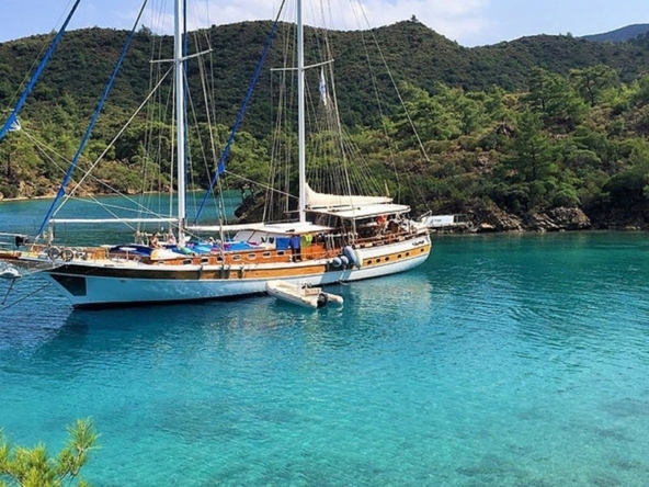 Charter the 28-metre luxury gulet Sultan A in Bodrum, Turkey. 8 cabins accommodate 16 guests with a professional crew for an unforgettable Blue Cruise along the Aegean coast.