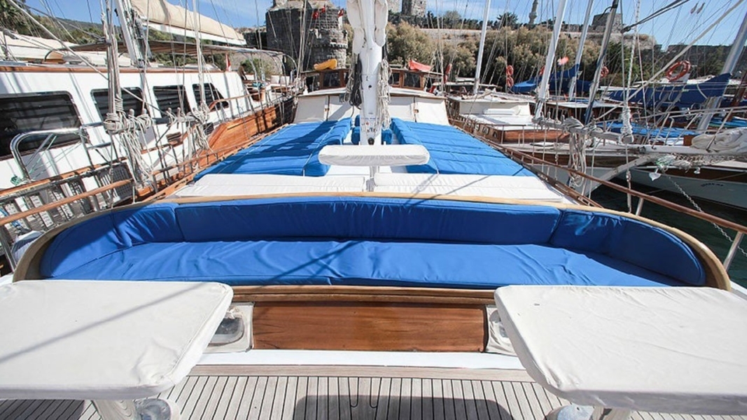 Charter the 28-metre luxury gulet Sultan A in Bodrum, Turkey. 8 cabins accommodate 16 guests with a professional crew for an unforgettable Blue Cruise along the Aegean coast.