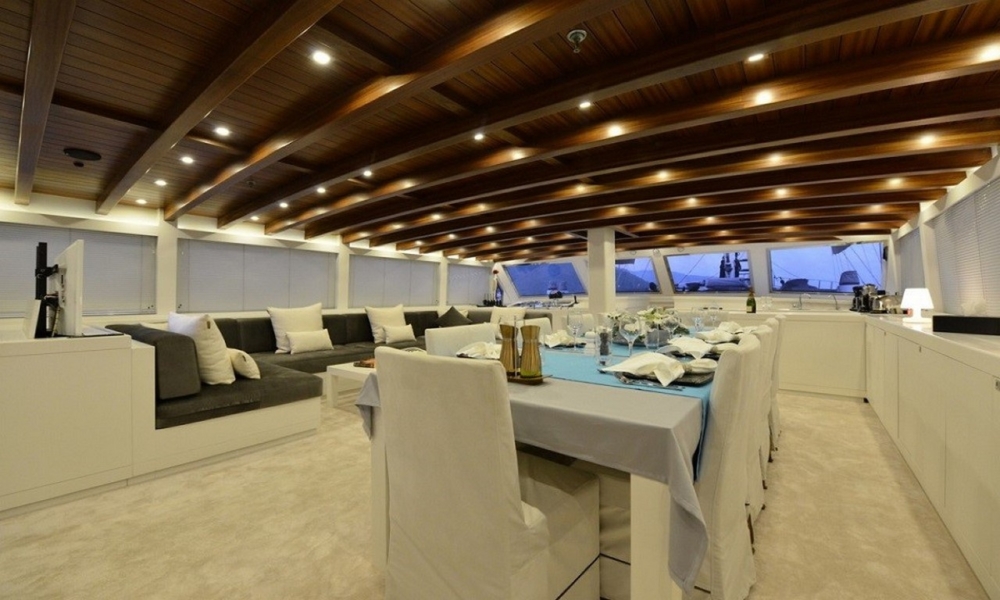 Charter White Soul from Marmaris for a private weekly luxury gulet cruise. Enjoy water sports, sun, and a personalized blue voyage experience.