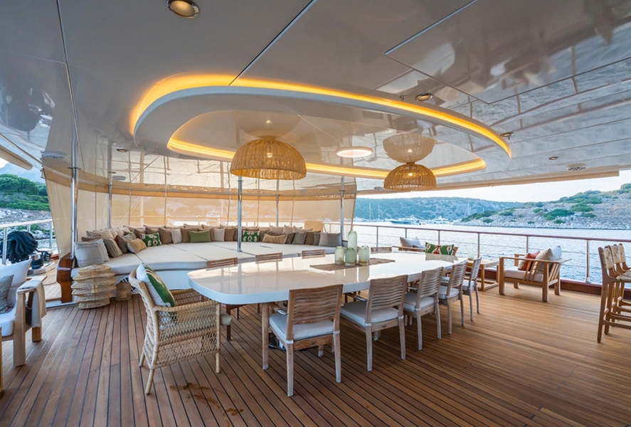 Experience an unforgettable blue cruise aboard YAZZ yacht in Turkey & Greek Islands. 5 cabins, 11 guests, water sports, private routes, ultimate luxury