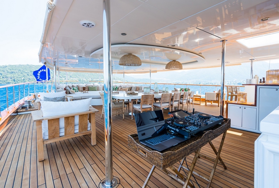 Experience an unforgettable blue cruise aboard YAZZ yacht in Turkey & Greek Islands. 5 cabins, 11 guests, water sports, private routes, ultimate luxury