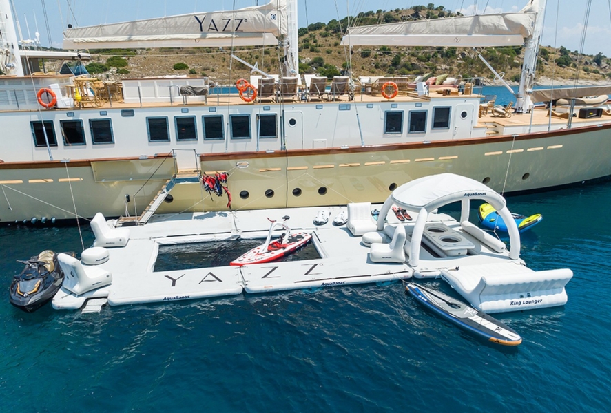 Experience an unforgettable blue cruise aboard YAZZ yacht in Turkey & Greek Islands. 5 cabins, 11 guests, water sports, private routes, ultimate luxury