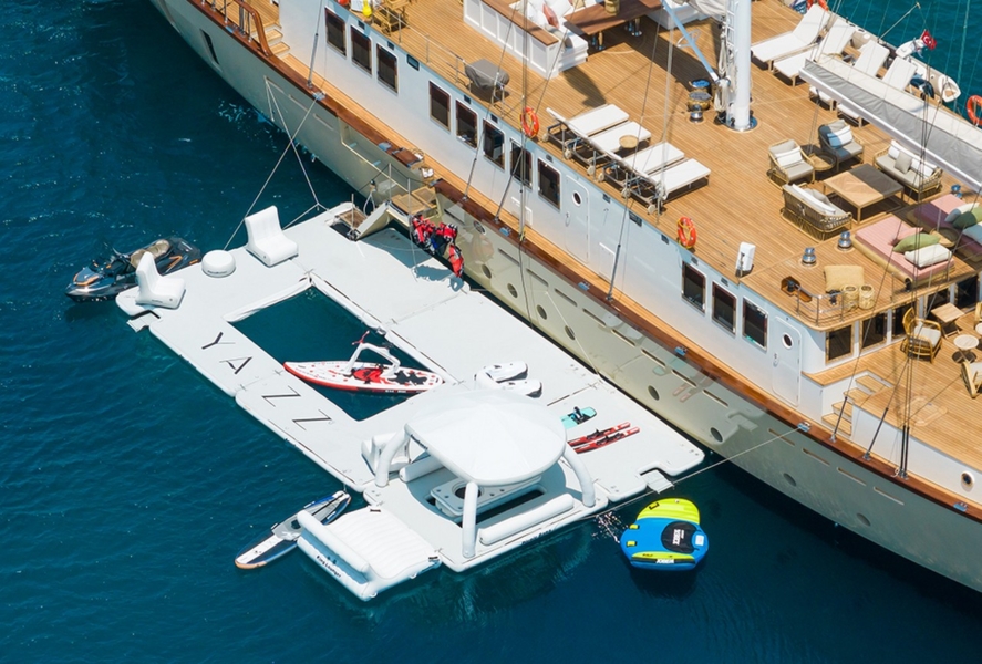 Experience an unforgettable blue cruise aboard YAZZ yacht in Turkey & Greek Islands. 5 cabins, 11 guests, water sports, private routes, ultimate luxury